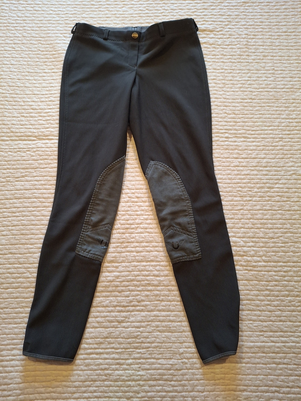 Black Equestrian Riding Breeches with Knee Patches